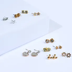 12 Pairs Charming Ears Studs/Tops For Girls