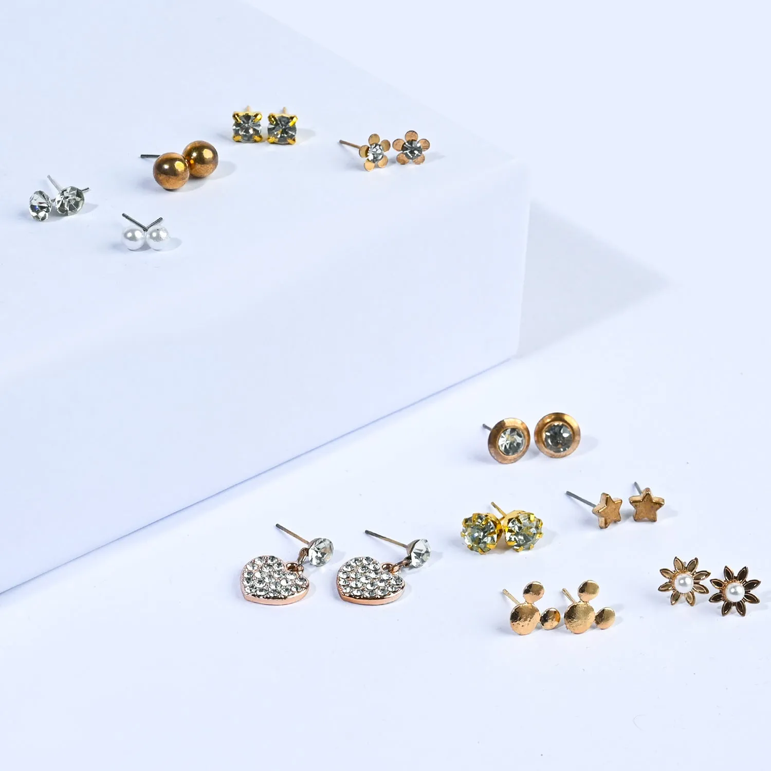 12 Pairs Charming Ears Studs/Tops For Girls