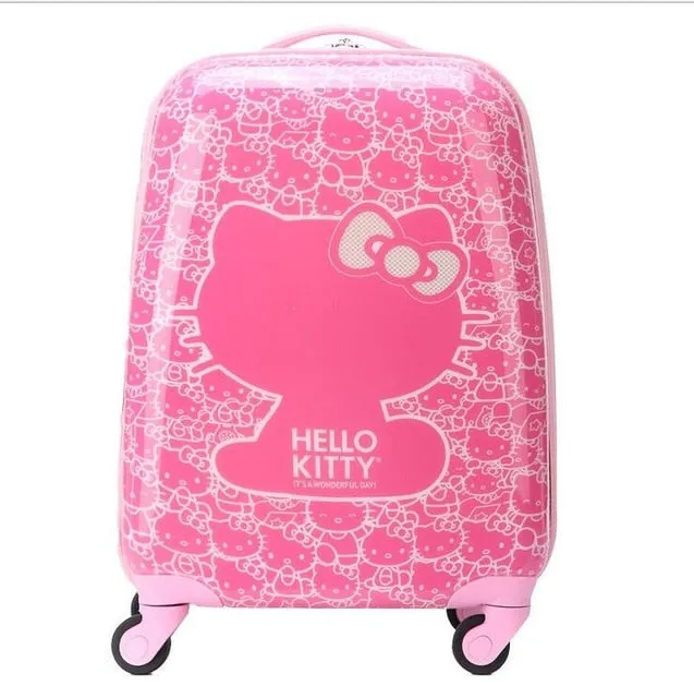 16"18" Carry-On Suitcase  With Wheels  Boys And Girls  Abs Cartoon Spinner  Luggage  Rod Suitcase