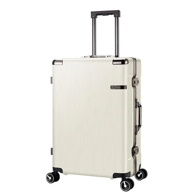 20'' 24'' Aluminum Frame Pc Spinner Travel Suitcase Hand Rolling Luggage Trolley With Tsa Lock