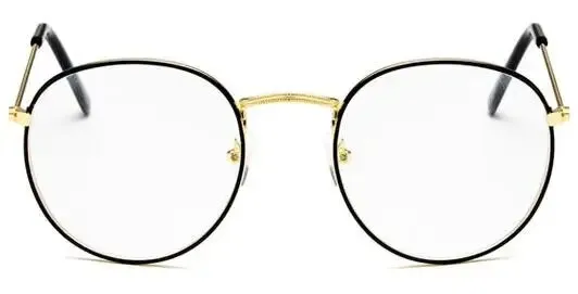 2020 New Designer Woman Glasses Optical Frames Metal Round Glasses Frame Clear lens Eyeware Black Silver Gold Eye Glass