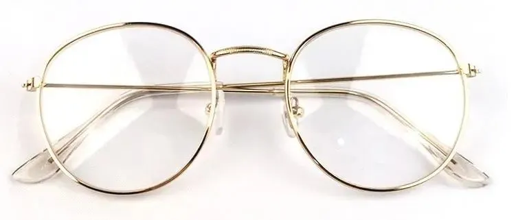 2020 New Designer Woman Glasses Optical Frames Metal Round Glasses Frame Clear lens Eyeware Black Silver Gold Eye Glass