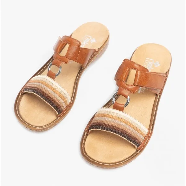 60821-24 Ladies Strappy Sandals Tan