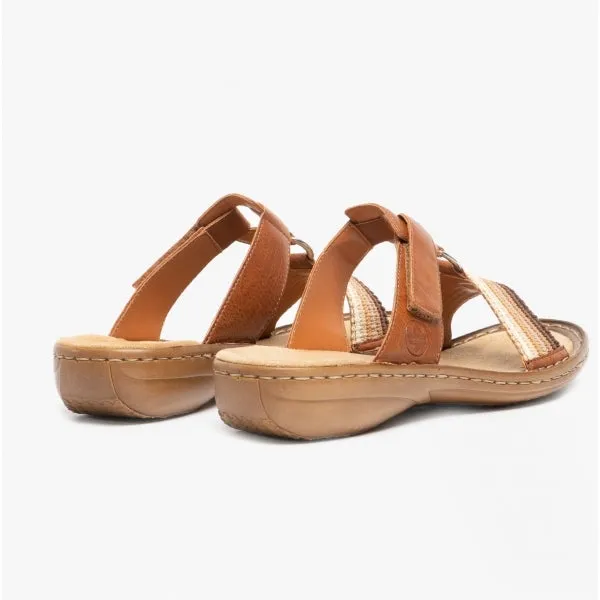 60821-24 Ladies Strappy Sandals Tan