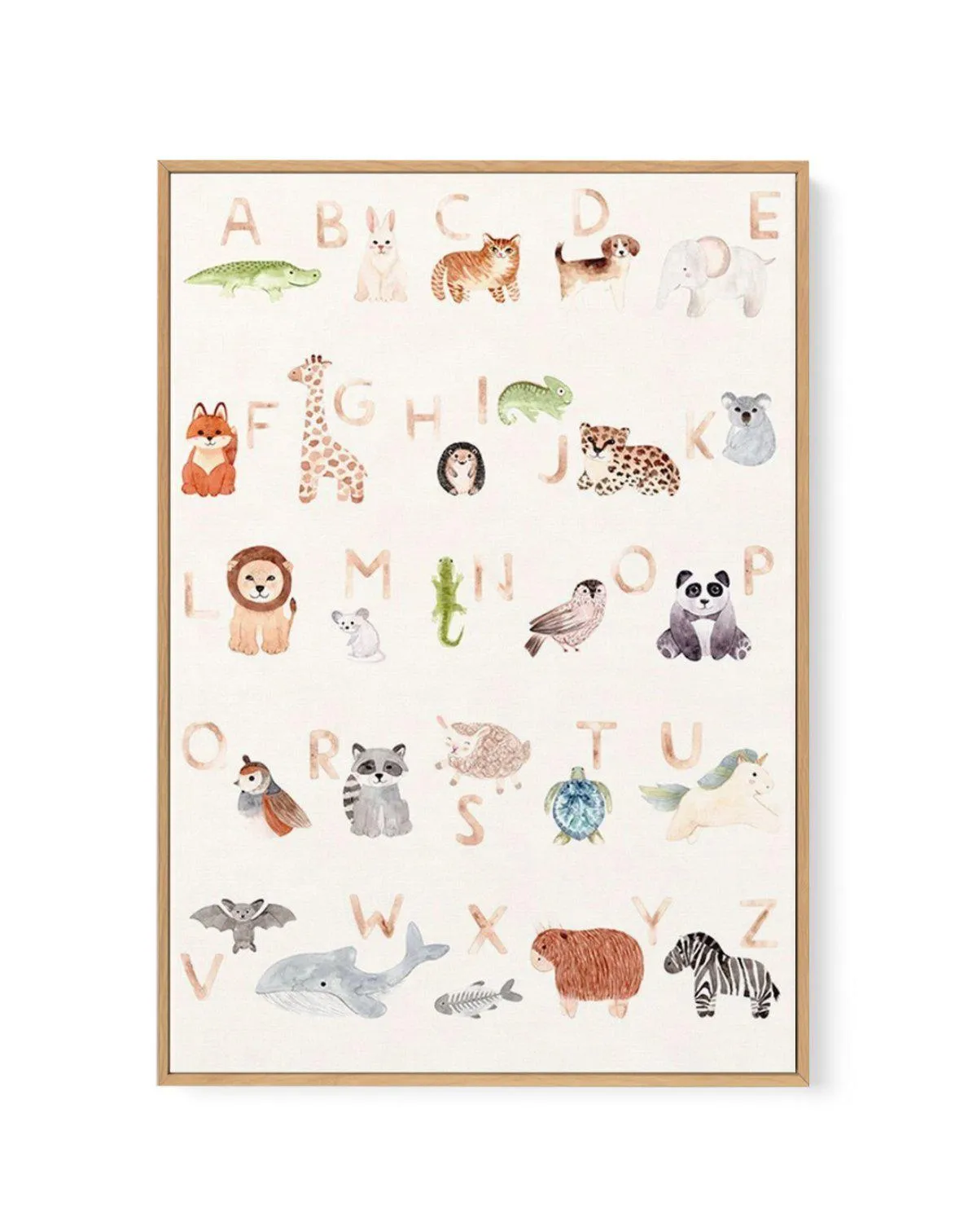 Animal Alphabet | Framed Canvas Art Print