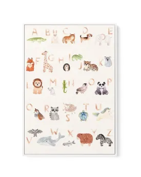 Animal Alphabet | Framed Canvas Art Print