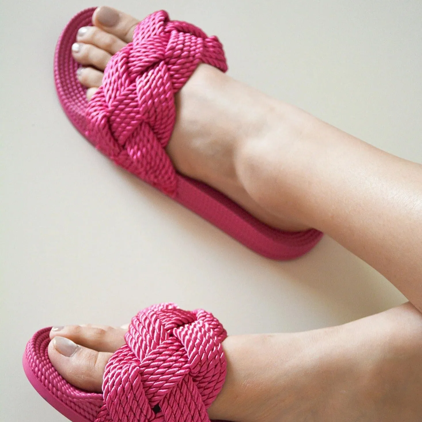 ANNISSA Fuchsia Pink Flat Sandal