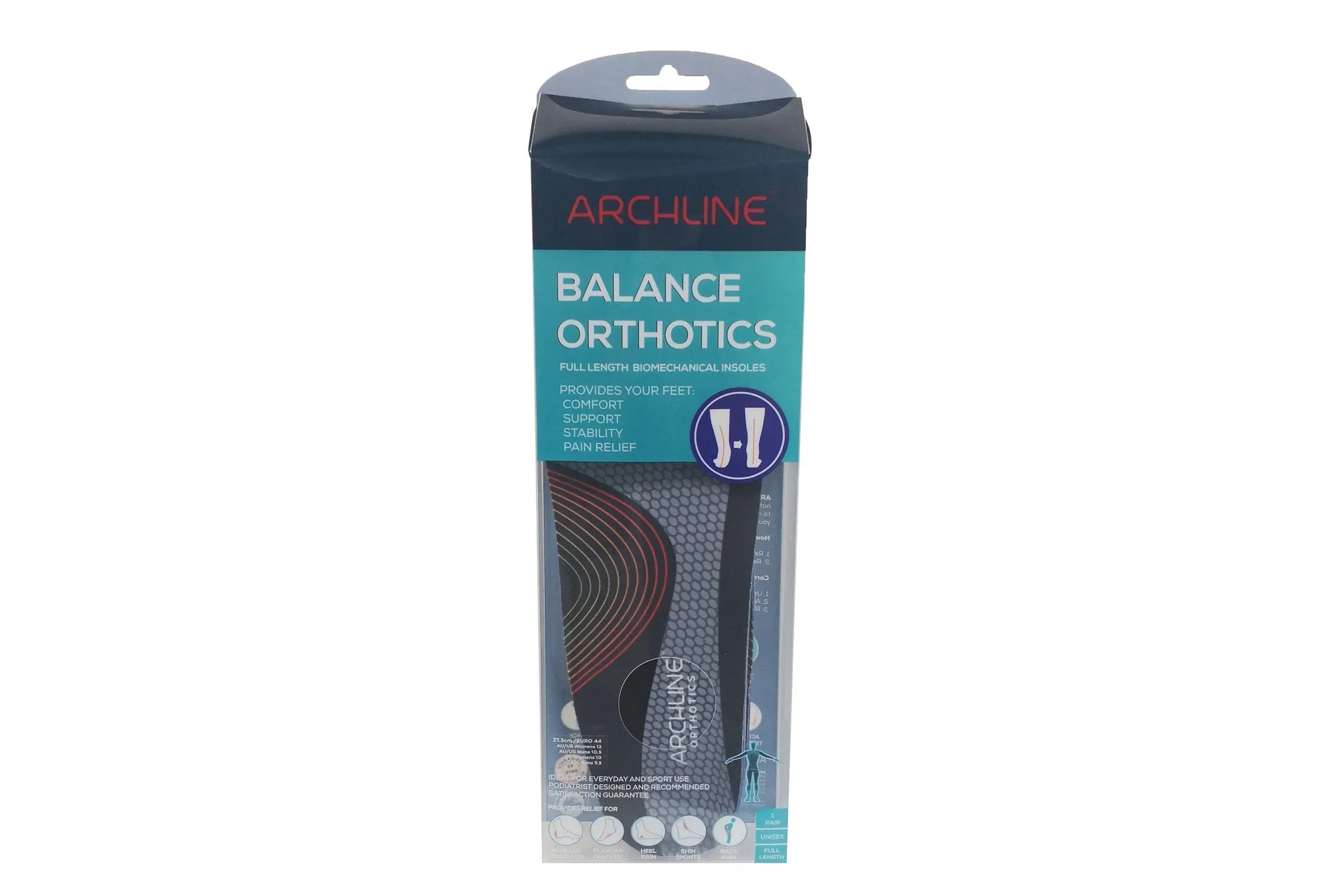 Archline ORTHOTIC INSOLES BALANCE- Full Length (Unisex) Plantar Fasciitis Foot Pain Relief