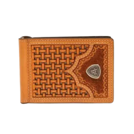 Ariat Men's Basketweave Bifold Money Clip Wallet A3542948