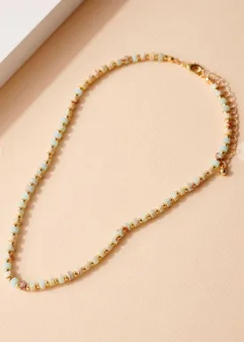 Arta Loop-Short Beaded Necklace-Mint ***FINAL SALE***