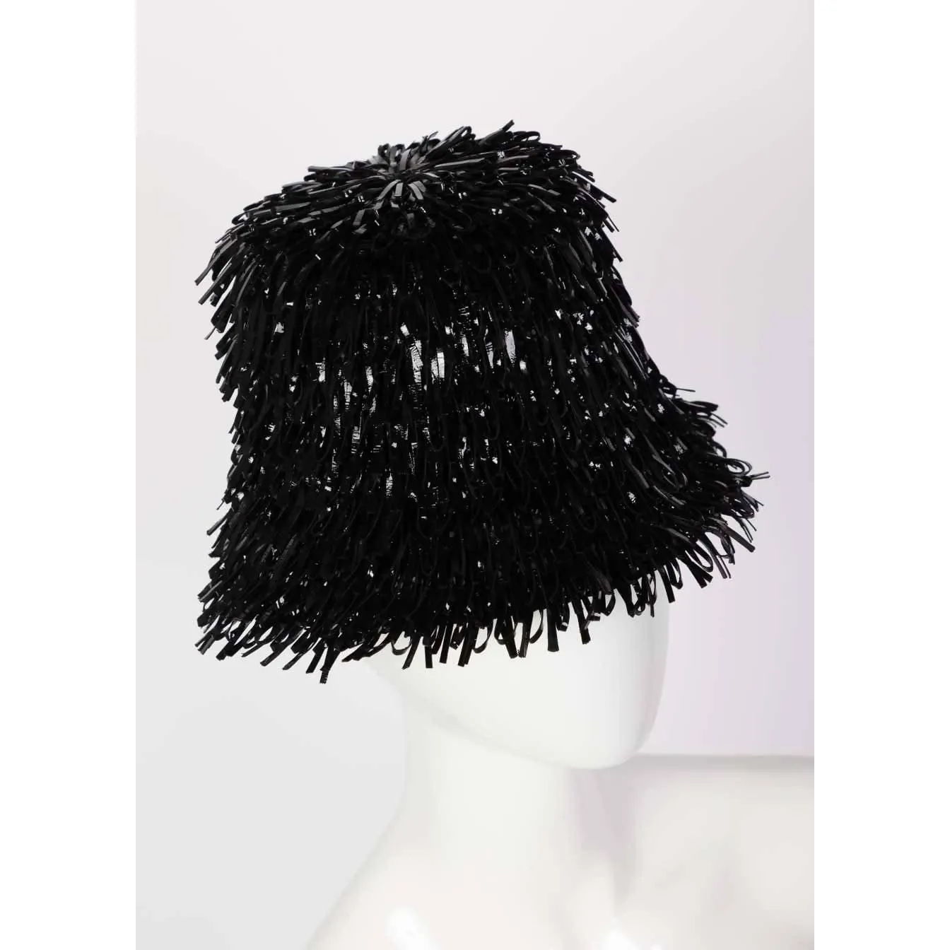 BALENCIAGA Black Faux Patent Leather Hat