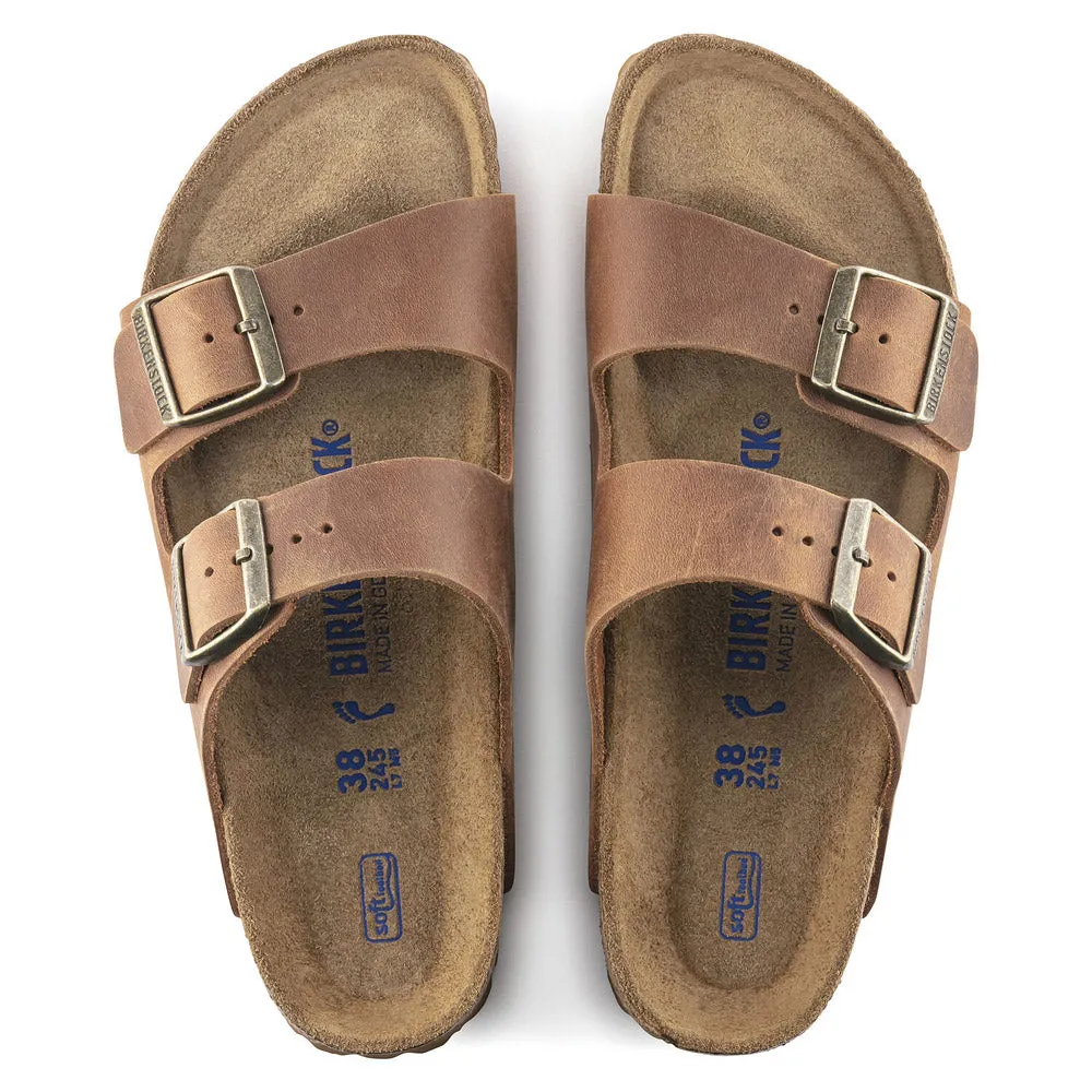 BIRKENSTOCK ARIZONA SOFT FOOTBED COGNAC OILED LEATHER - WOMENS