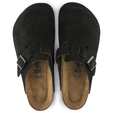 BIRKENSTOCK BOSTON SF SUEDE BLACK - WOMENS