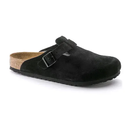 BIRKENSTOCK BOSTON SF SUEDE BLACK - WOMENS