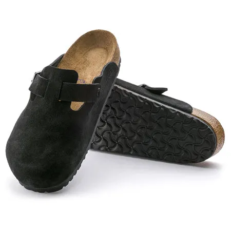 BIRKENSTOCK BOSTON SF SUEDE BLACK - WOMENS