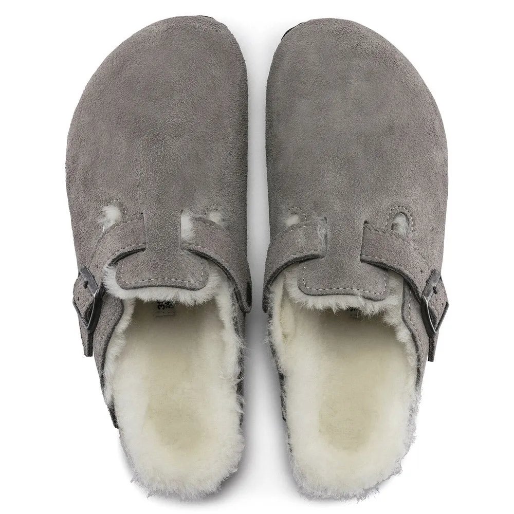 BIRKENSTOCK BOSTON SHEARLING STONE COIN - WOMENS