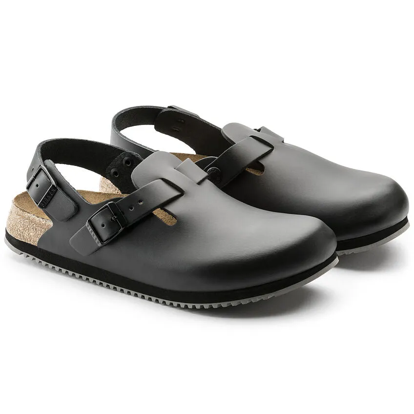 Birkenstock Unisex Tokio Super Grip Leather Sandals - Black, Narrow Fit for Ultimate Comfort