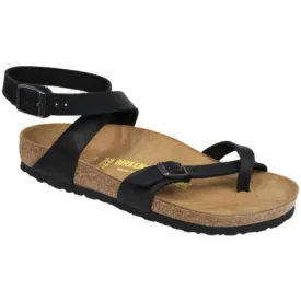 BIRKENSTOCK YARA OILED LEATHER BLACK - WOMENS