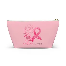 Breast Cancer Awareness Heart Small "Pink" T-Bottom Accessory Pouch (Dual-Sided Design)