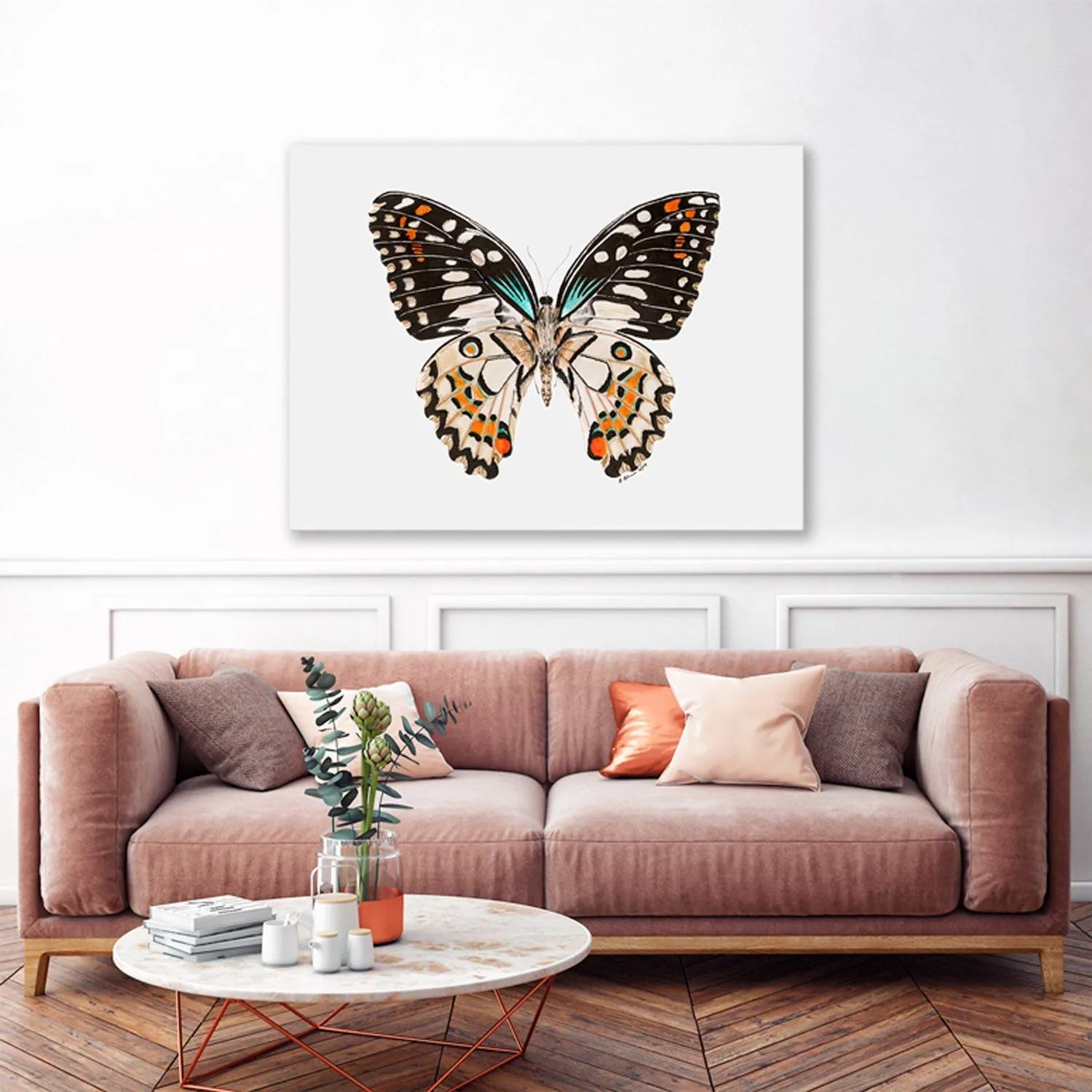 Butterfly Portrait Canvas Wall Art