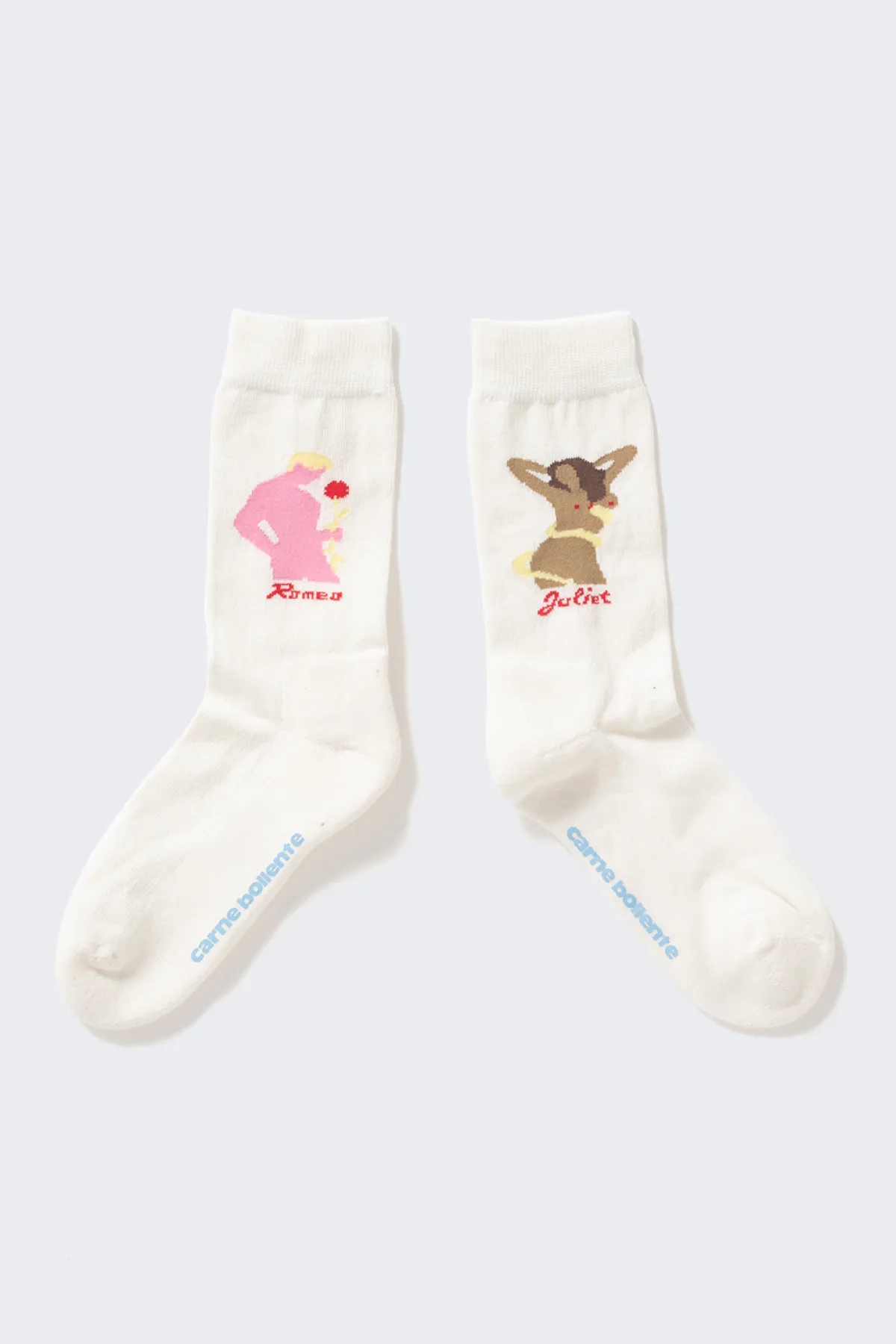 Carne Bollente Romeo Truly Felt Socks - White