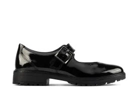 Clarks Loxham Walk Youth Black Patent