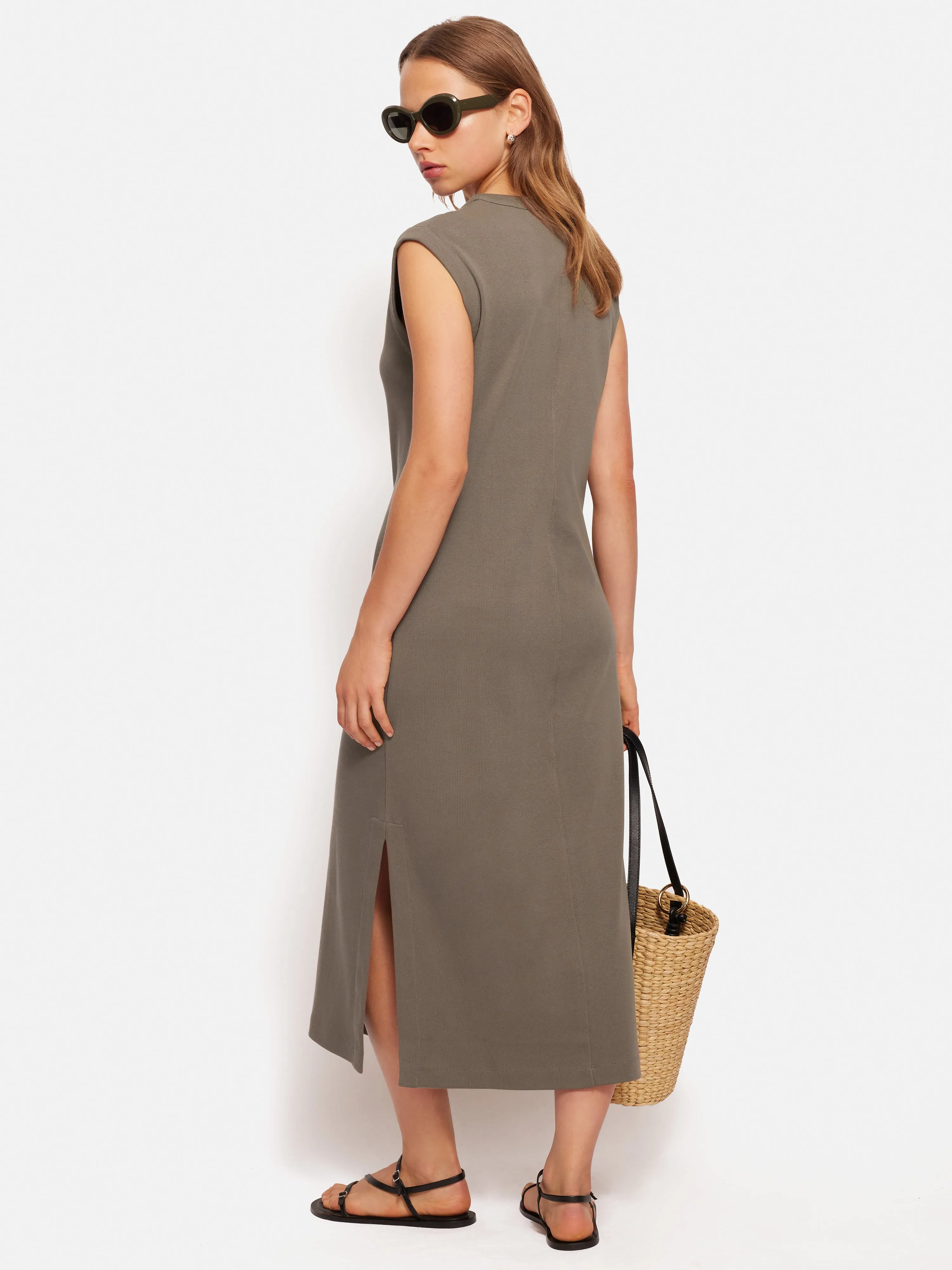 Column T Shirt Dress | Taupe