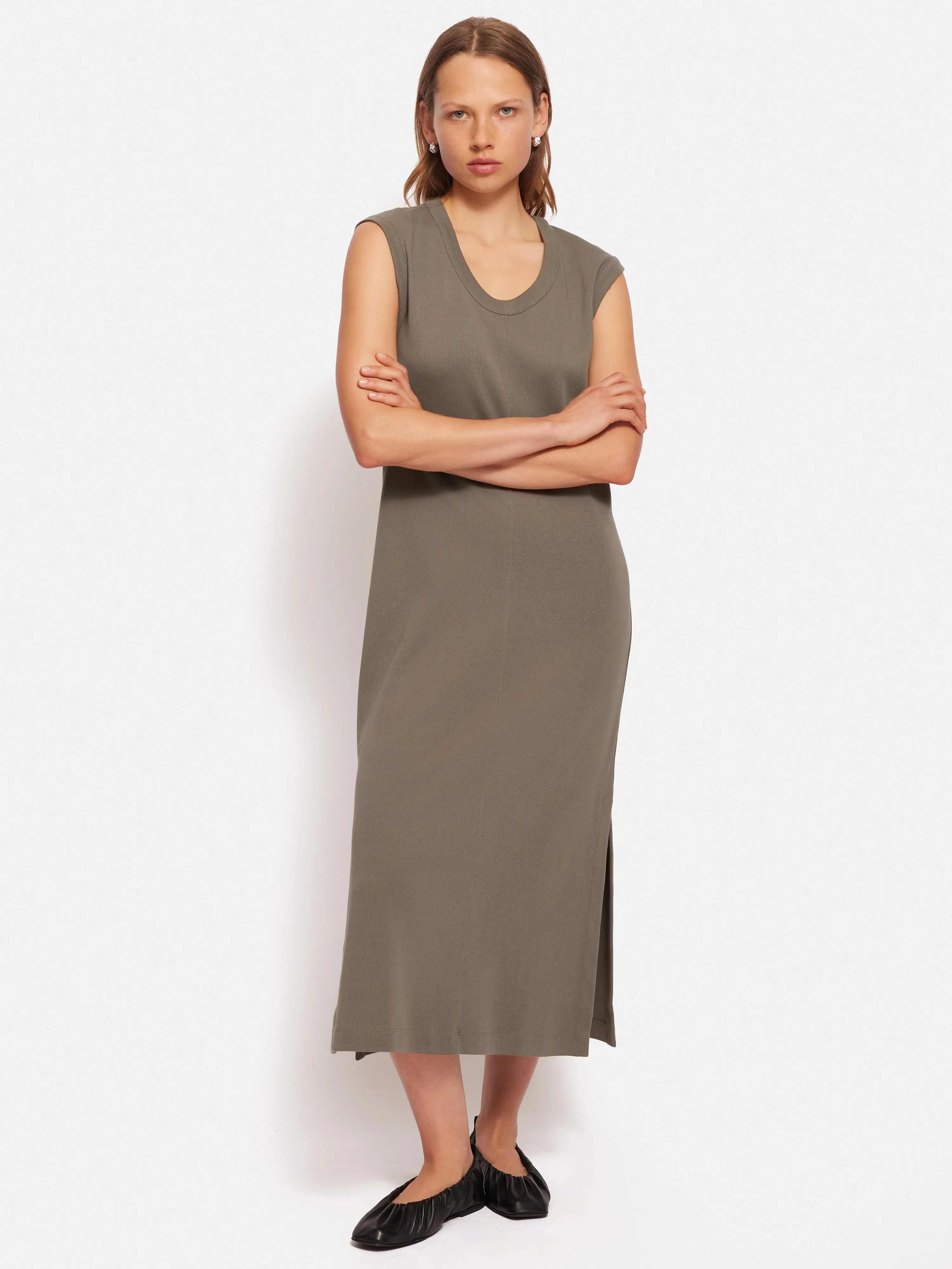 Column T Shirt Dress | Taupe