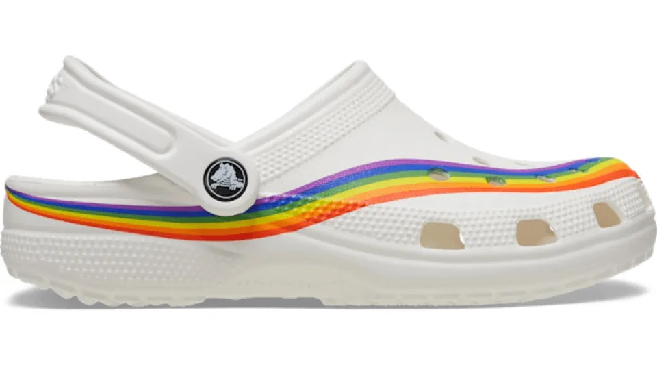 Crocs Classic Rainbow Dye Clog White Multi