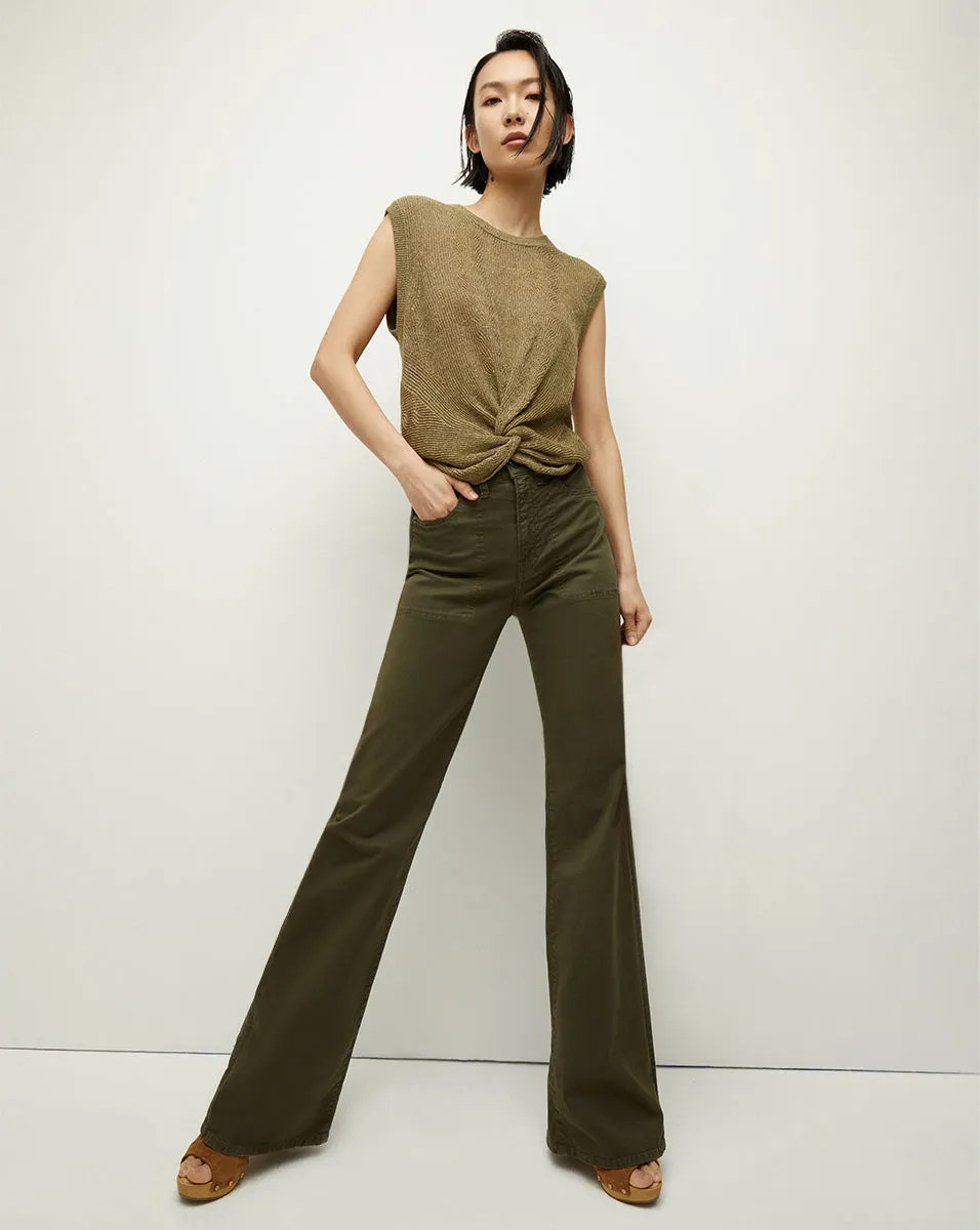 Crosbie Patch Pocket Slim Wide-Leg Pant