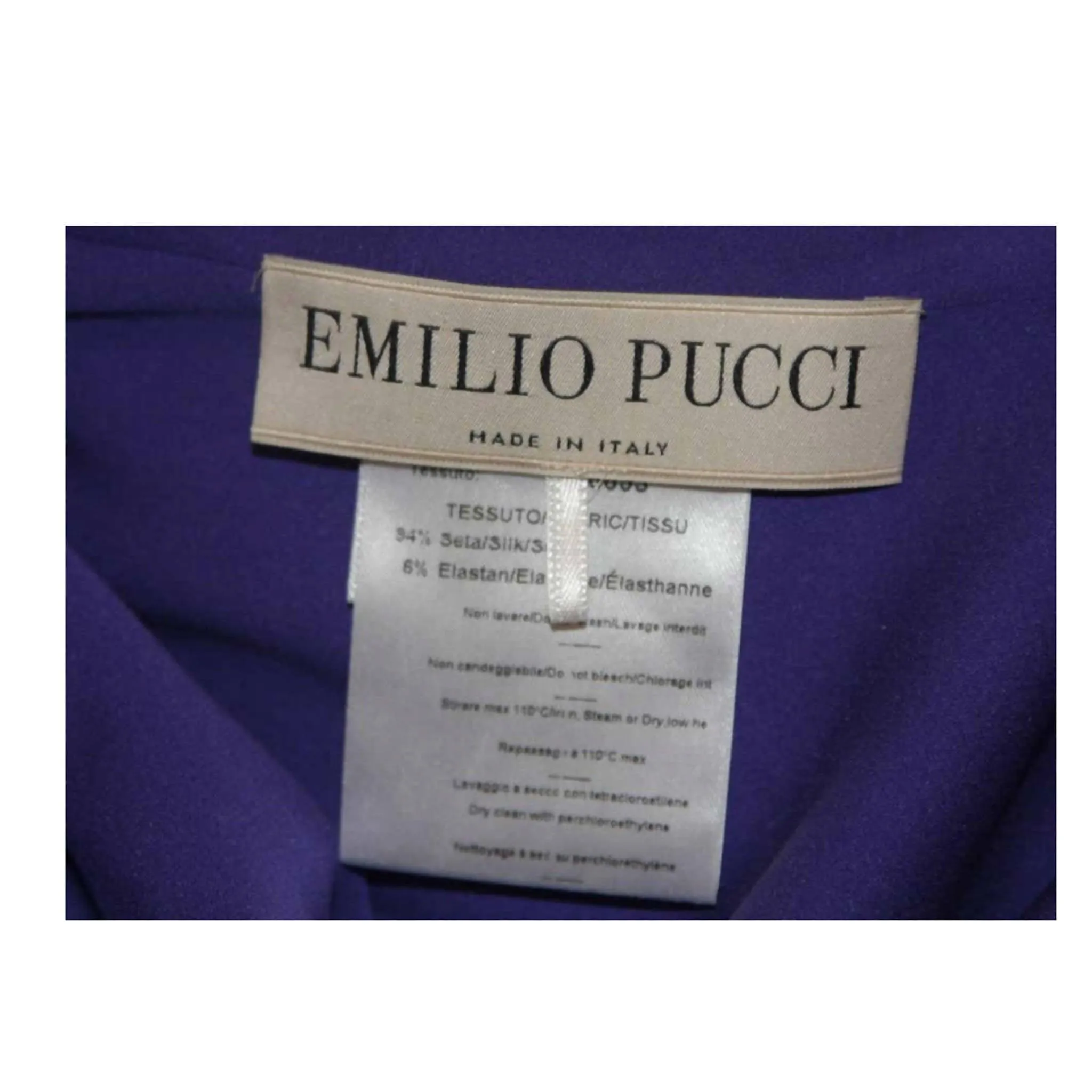 EMILIO PUCCI Purple Silk Gown with Open Back | Size M