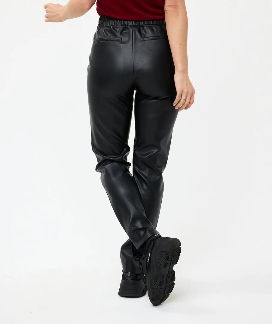 Esqualo Black Vegan Pull On Trousers