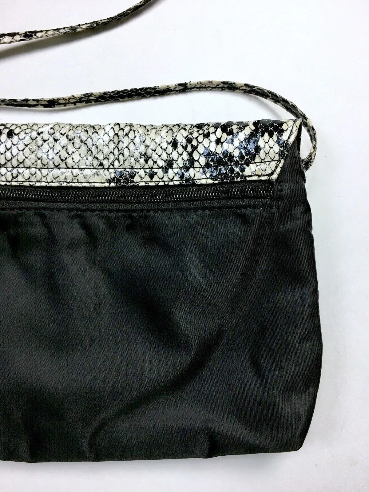 Falchi by Falchi White & Black Snakeskin Print Purse