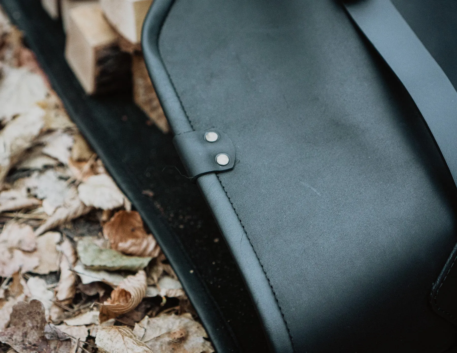 Firewood Log Carrier | Black Leather | Handcrafted | Personalised Gift