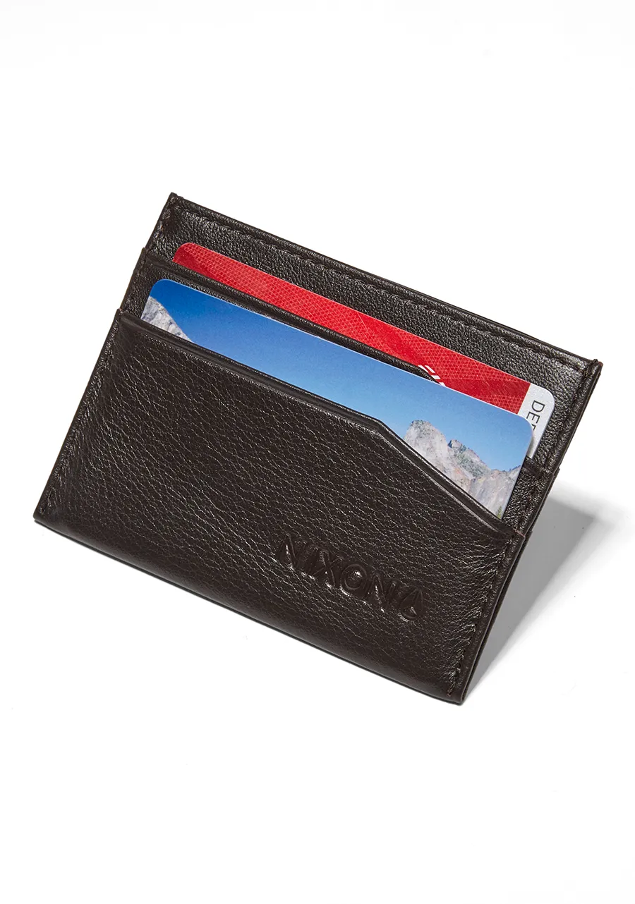 Flaco Leather Card Wallet - Brown