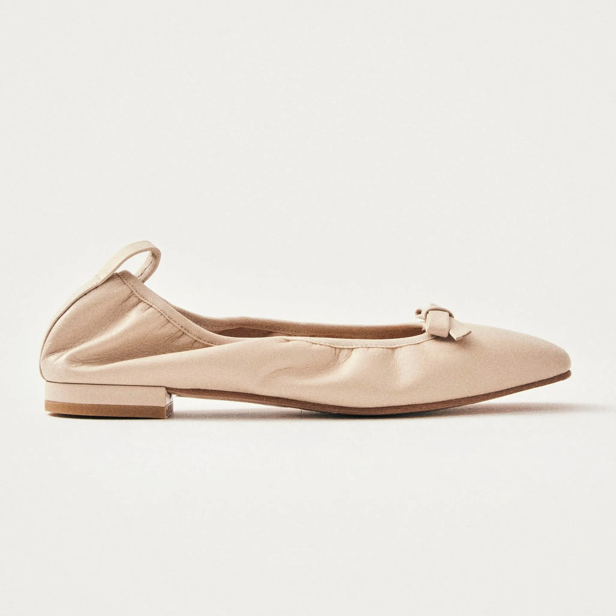 Freya Cream Leather Ballet Flats