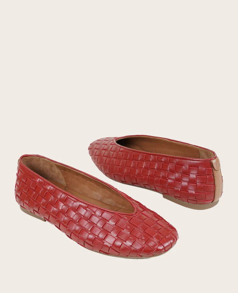 GENTLE SOULS - Willow Leather Woven Ballet Flat