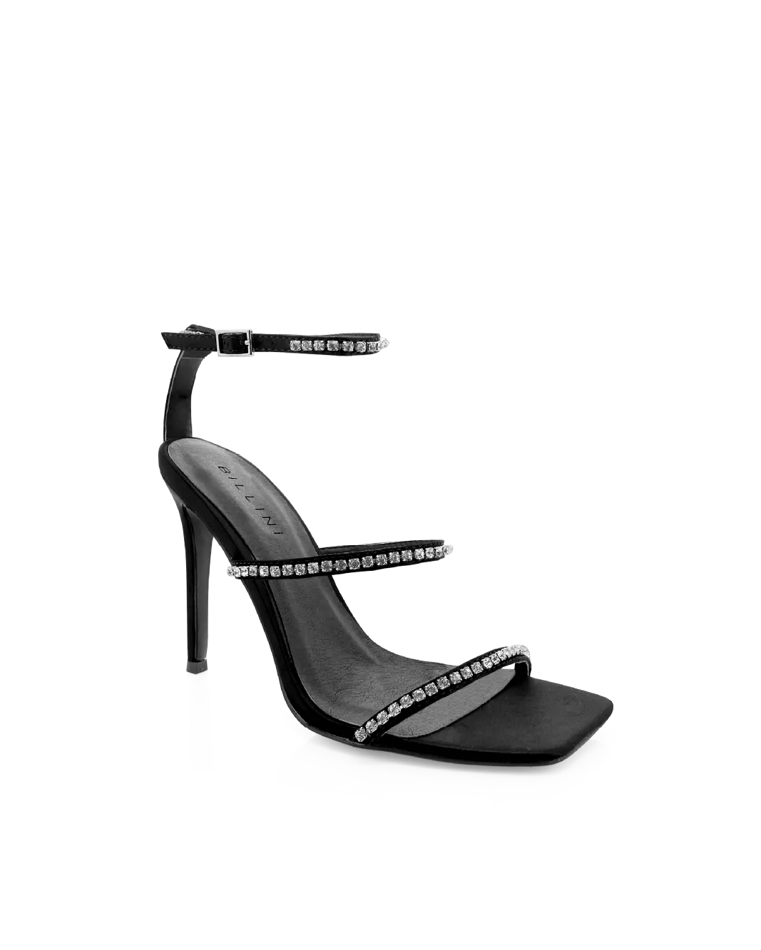 GIULIANA - BLACK SATIN-DIAMANTE