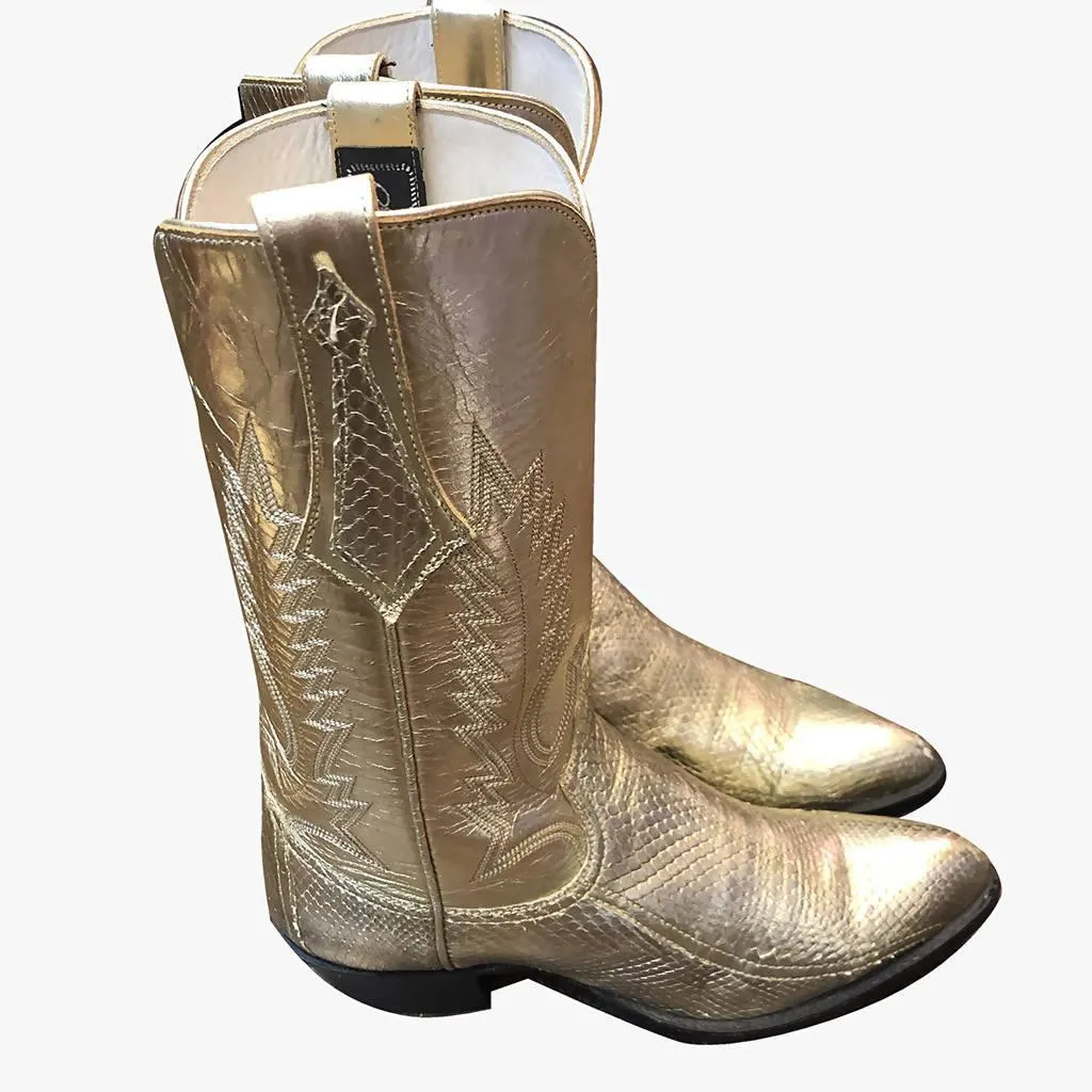 Gold Cowboy Boots | Size US 6.5