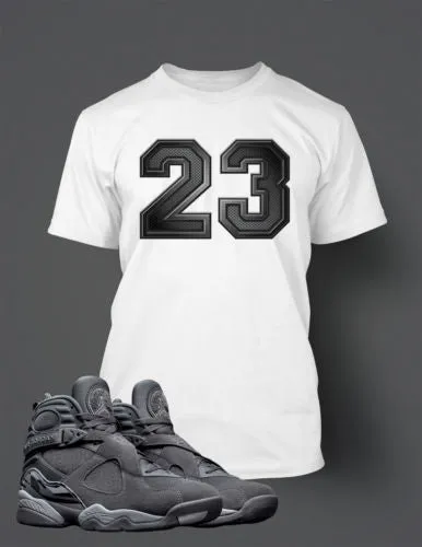 Graphic 23 T Shirt to Match Retro Air Jordan 8 Cool Grey Shoe