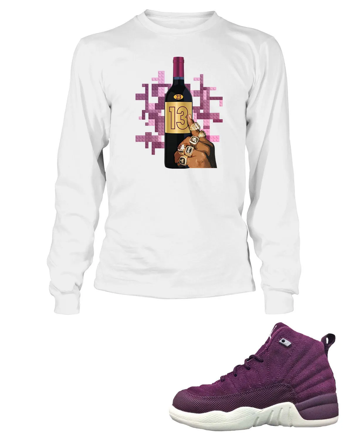 Graphic T Shirt to Match Retro Air Jordan 12 Bordeaux Shoe