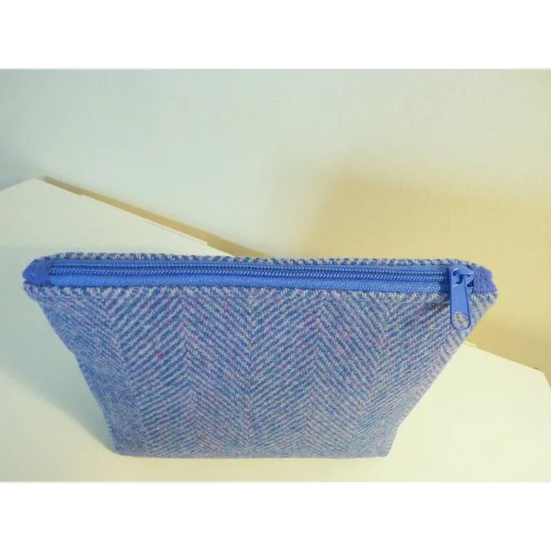 Harris Tweed Cosmetic Bag - Blue Herrinbone