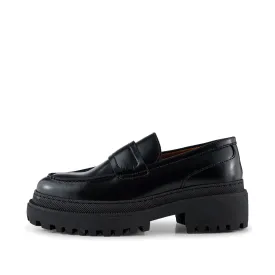 Iona loafer læder  - BLACK POLIDO HIGH SHINE