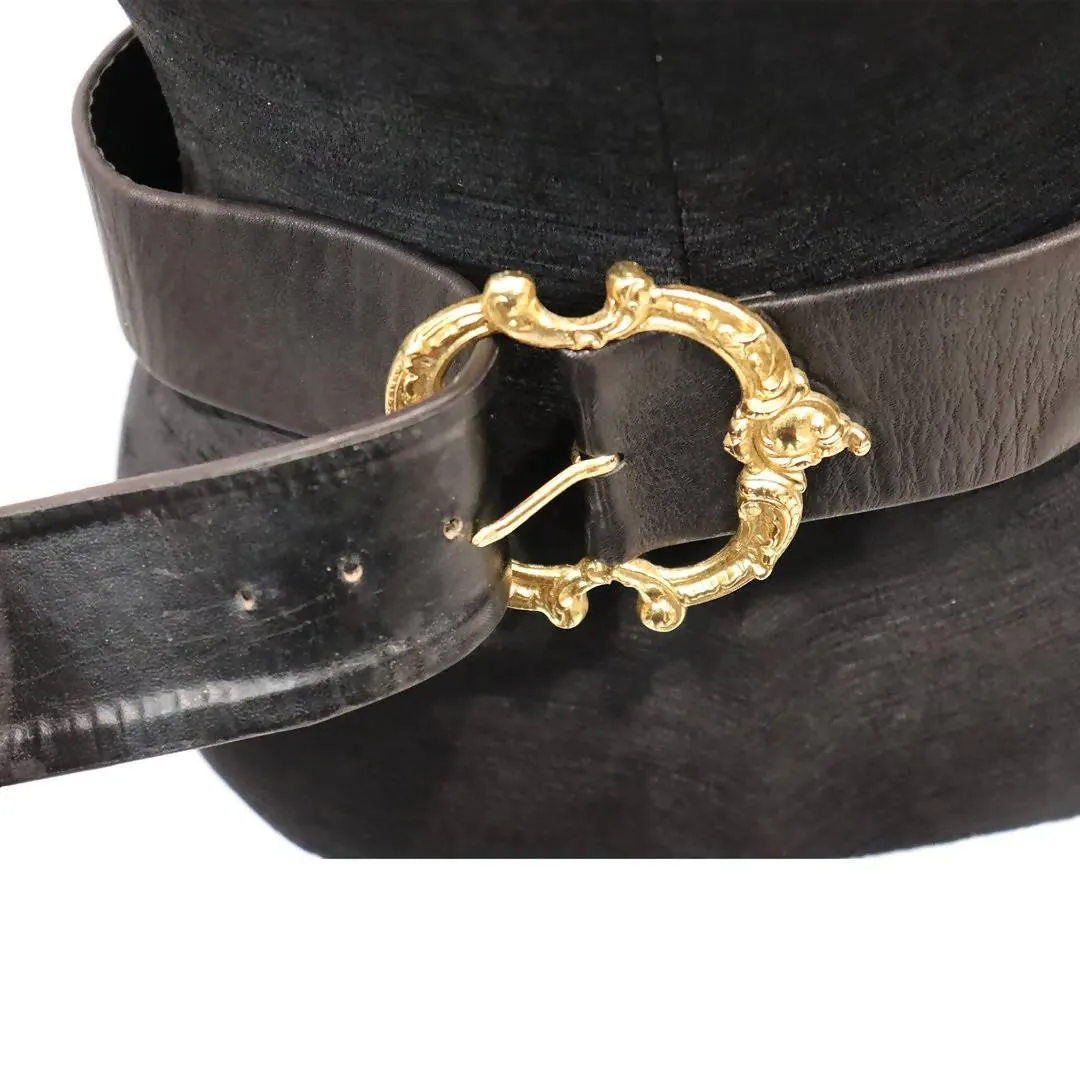 JEAN L'INSOLITE Black Leather Belt