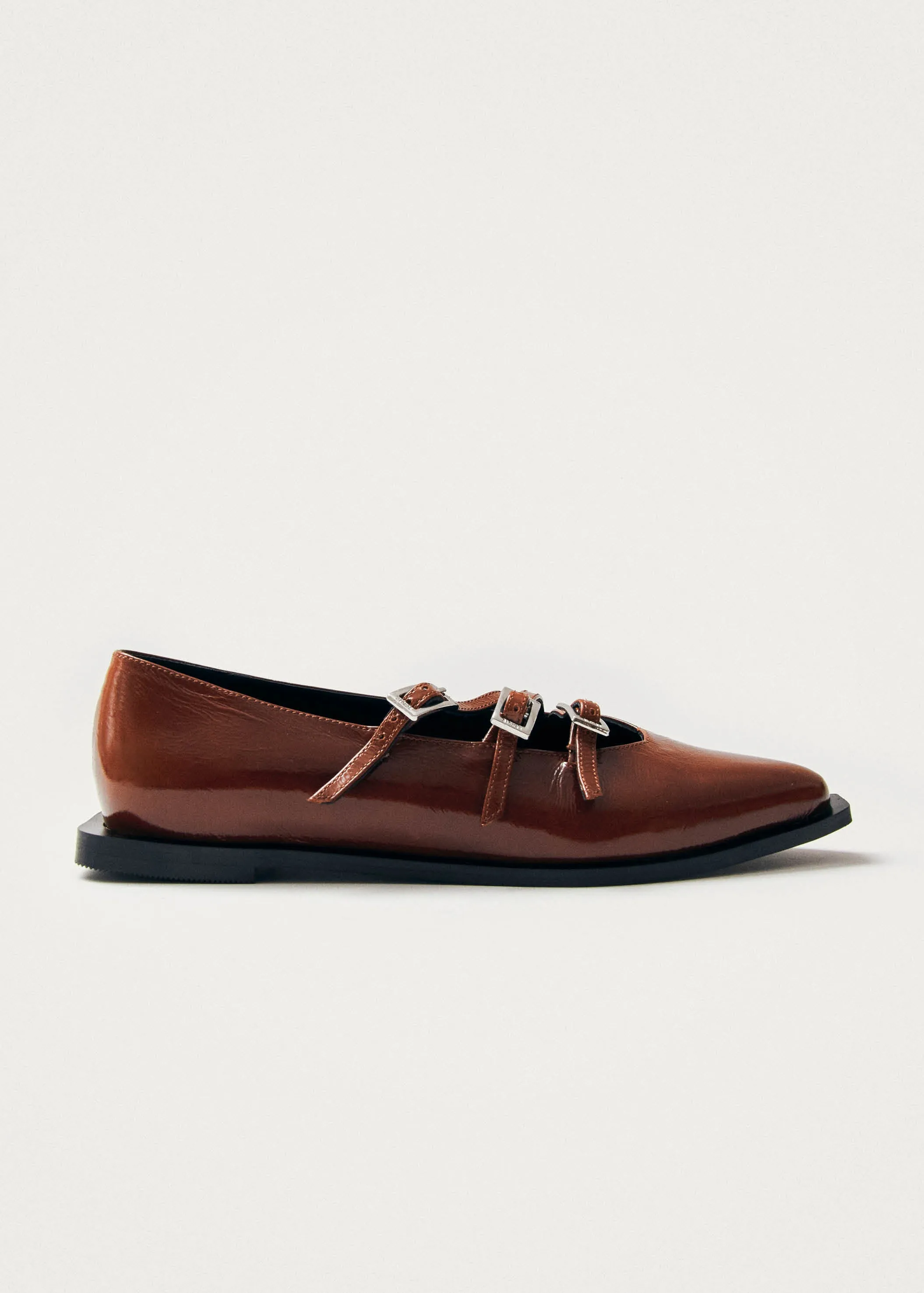 Jive Onix Brown Leather Ballet Flats