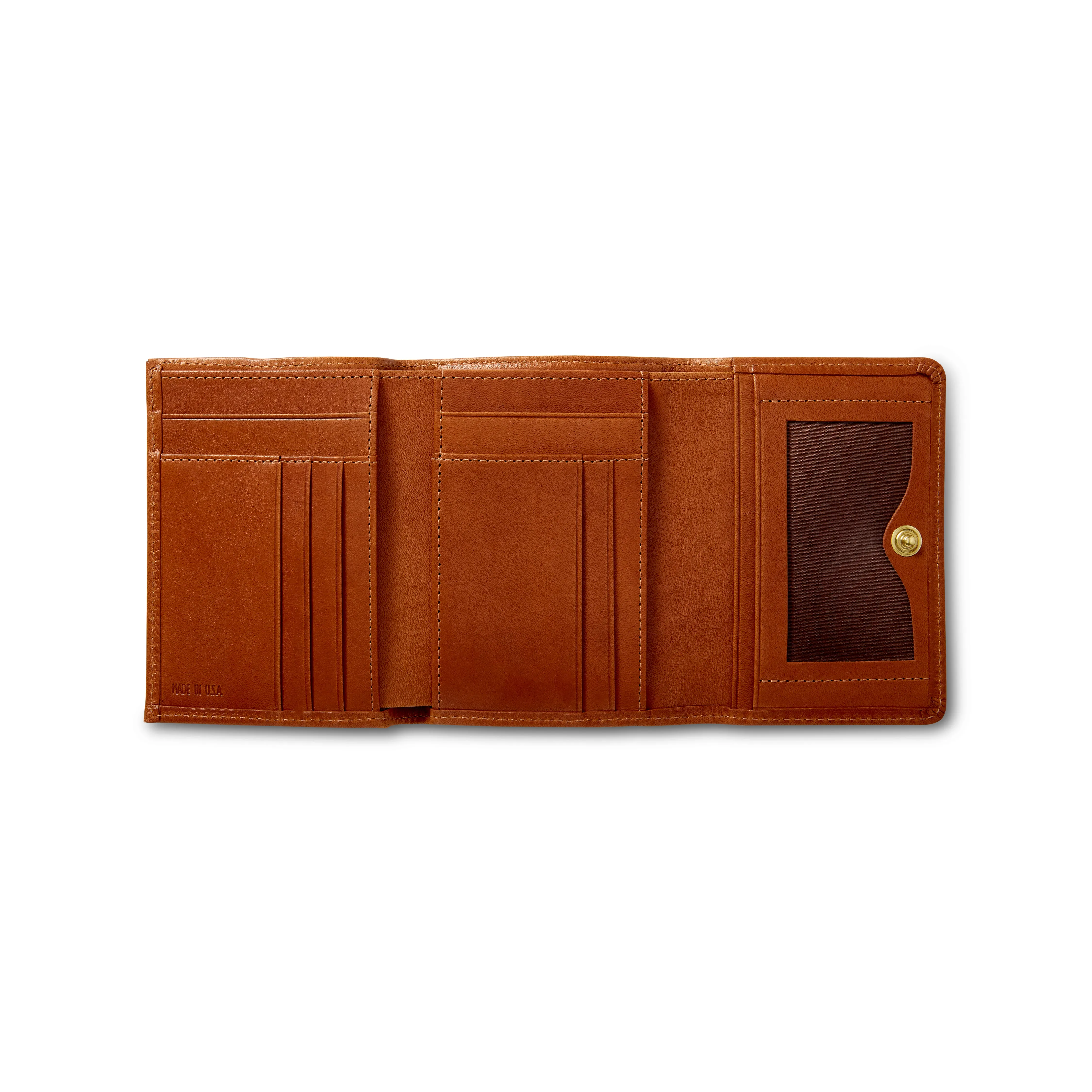 Ladies' Leather Tri-Fold Clutch Wallet