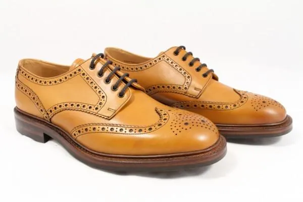 Tan Loake Chester Brogue Shoe with Dainite Sole