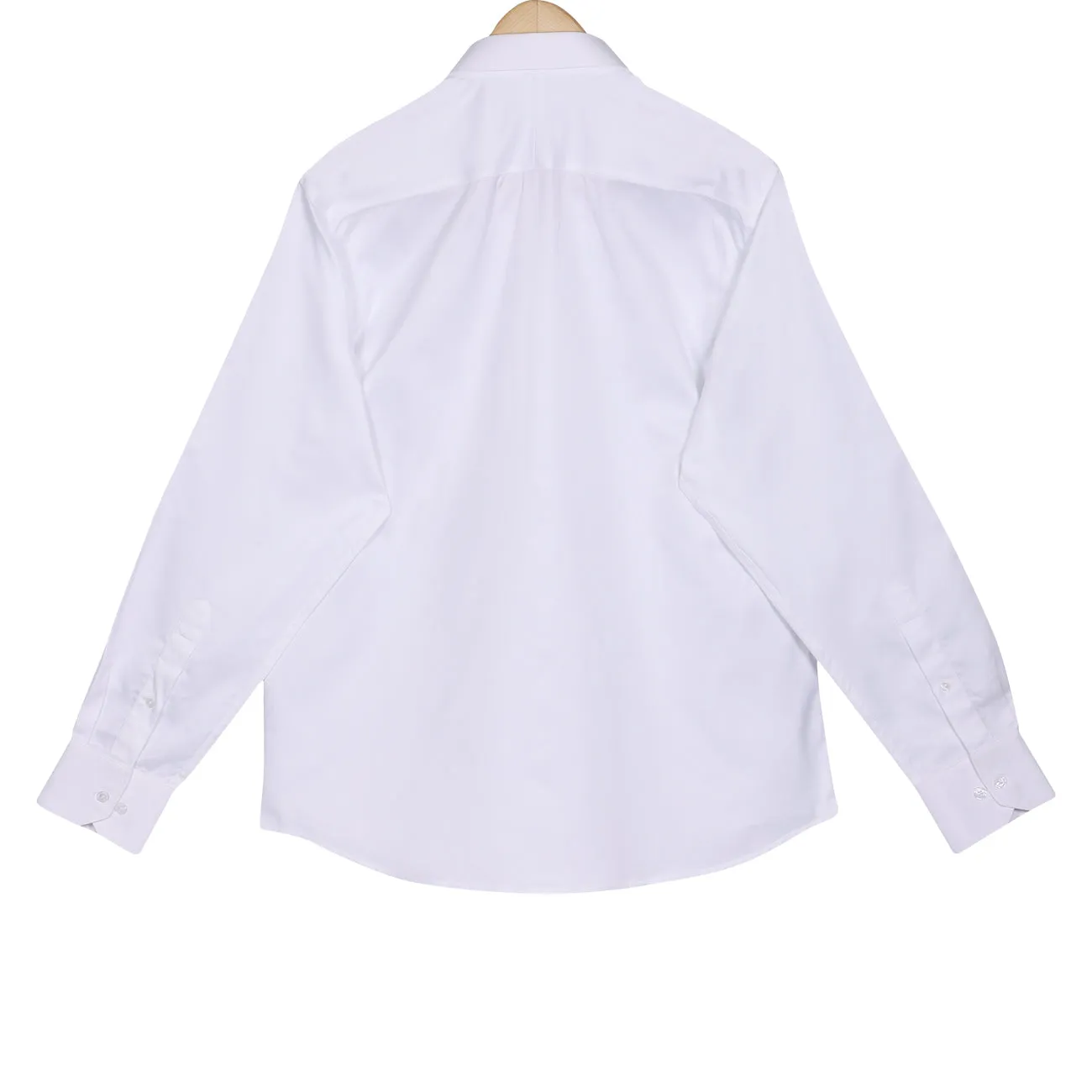 Luthai Absolute White Herringbone Button Down 2 Ply Premium Giza Cotton Shirt