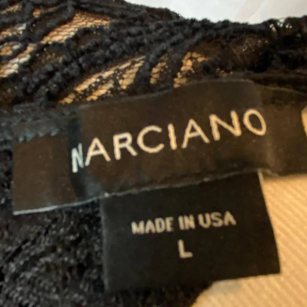 MARCIANO Black Lace Gown with Slit | Size L