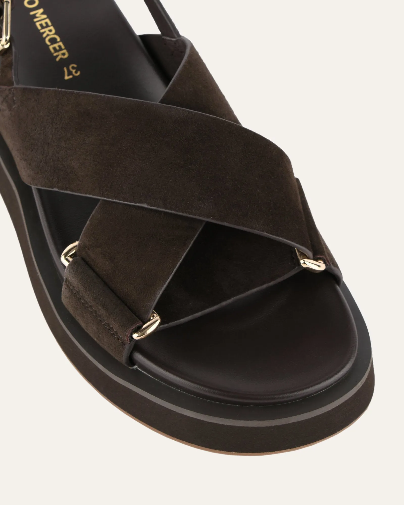 MARLEY FLAT SANDALS ESPRESSO SUEDE